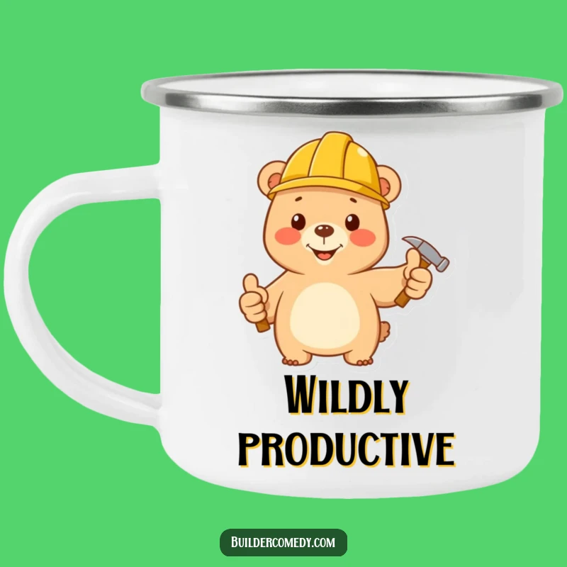 Funny Bear Construction Camping Mug: Rugged & Humorous Outdoor Gift