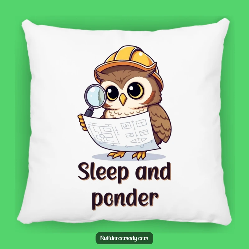 Funny Owl Blueprint Pillow: Comfy & Intellectual Decor Gift