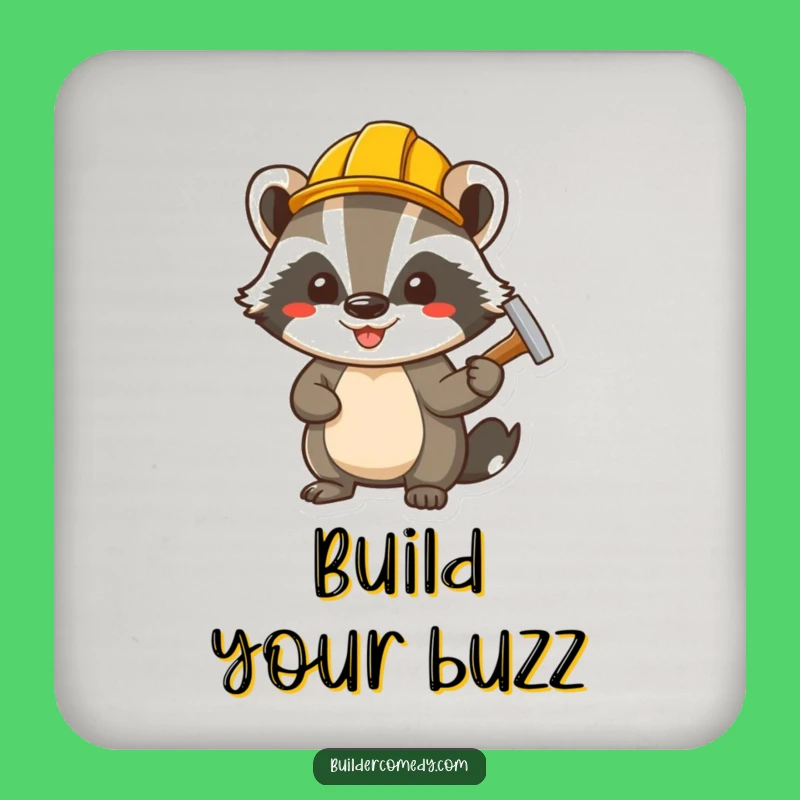 Funny Badger Hammering Nail Coaster Set: Protect Surfaces with Handy Charm!