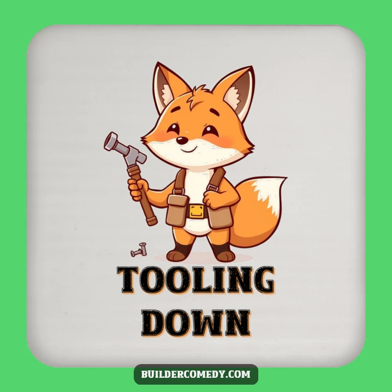 Funny Fox Hammering Coaster: Protect Surfaces with Handy Charm