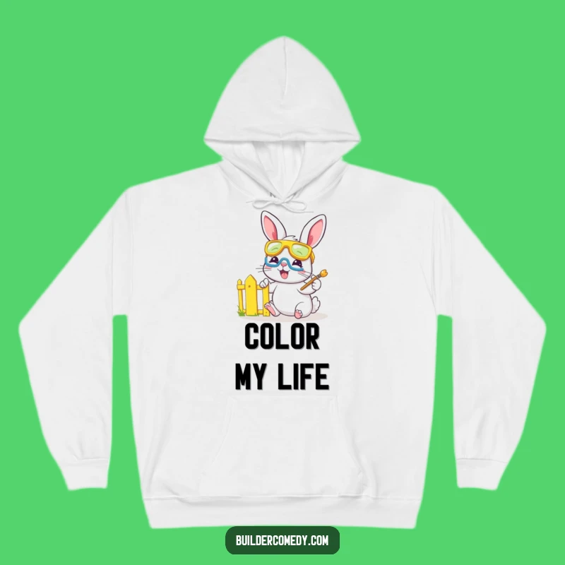 Cozy Funny Bunny Painter Hoodie: Warm & Artistic Comfort Gift