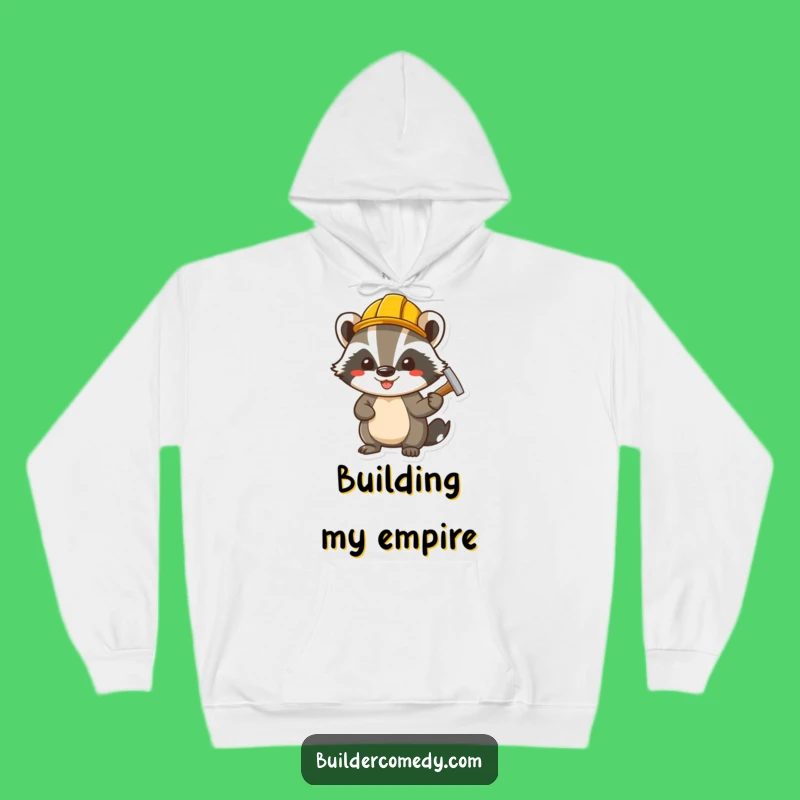 Funny Badger Hammering Nail Hoodie: Stay Cozy with Construction Comedy!