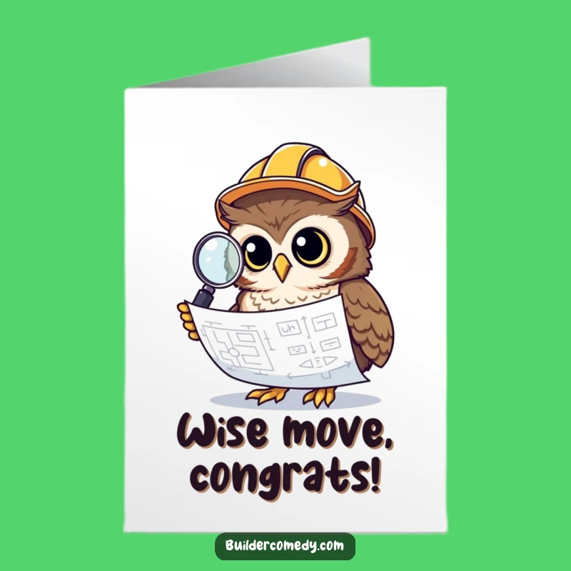Free Printable Congrats Card Funny Owl Architect DIY Downloadable Gift
