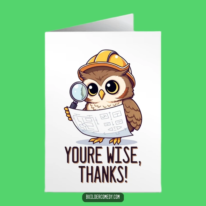 Free Printable Thank You Card Funny Owl Architect DIY Downloadable Gift