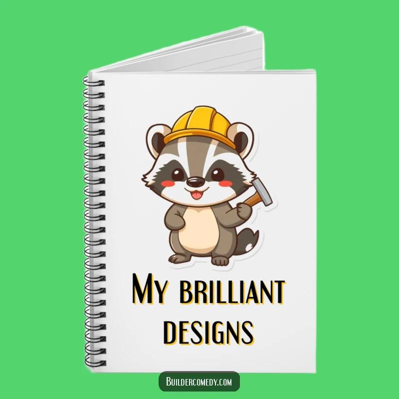 Funny Badger Hammering Nail Notebook: Jot Down Your Project Plans!