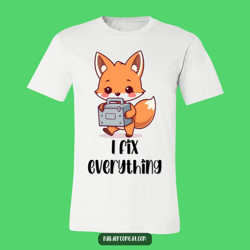 Funny Fox Builders Tee: Adorable Designer Apparel, Perfect Humorous Gift for Fox Lovers