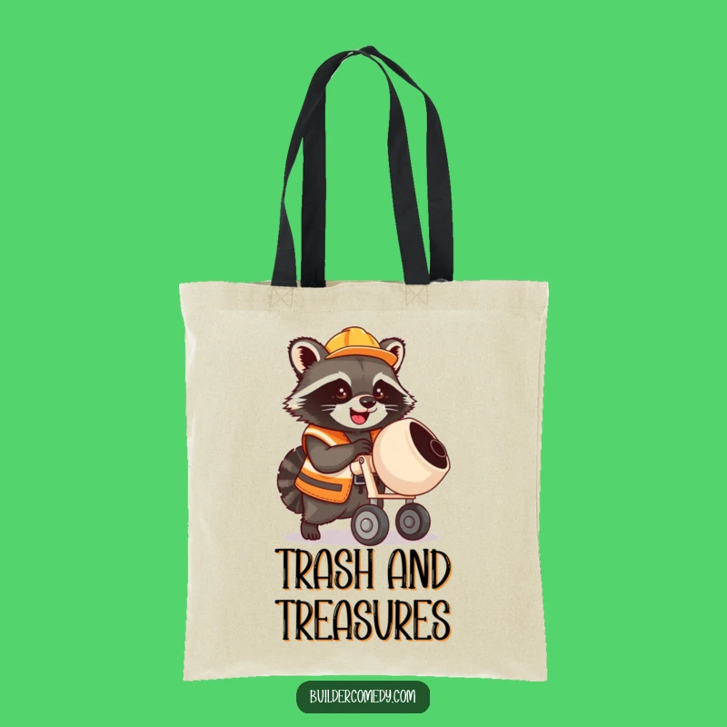 Funny Raccoon Cement Mixer Tote Bag: Practical & Humorous Carry-All
